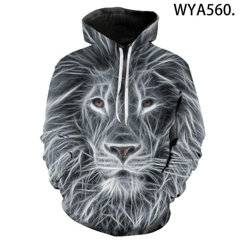 Spring and Autumn Men's Wolf Animal Pattern 3D Printing Hoodie Harajuku Fashion Hooded Sweatshirt Unisex Casual Pullover 01