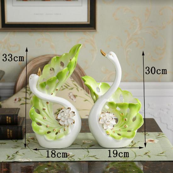 Ceramic Swan Ornaments: Elegant Home Decor for Living Room, Wine Cabinet, or Wedding Gifts