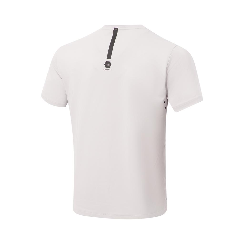 Li-Ning Fitness Series Versatile Casual Fashion Quick-Dry Round Neck Cool Short Sleeve T-Shirt Men Tops Moon-Mist-Gray ATSV695-5