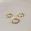 [Three Piece Light Luxury Row Drill Ear Cuff Clip Set for Non Pierced Ears Minimalist Design Earrings Set]