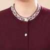 Plus Size Women Button Knit Cardigan for Elderly Ladies Round Neck Long Sleeve Casual Sweater Outerwear