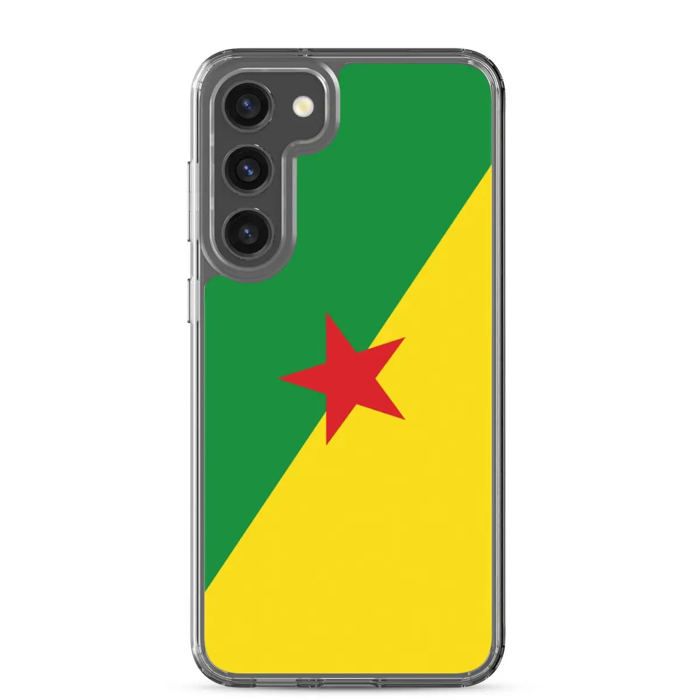 Coque Téléphone – Samsung – Galaxy S23 Ultra – Drapeau Guyane – Souple – Multicolore
