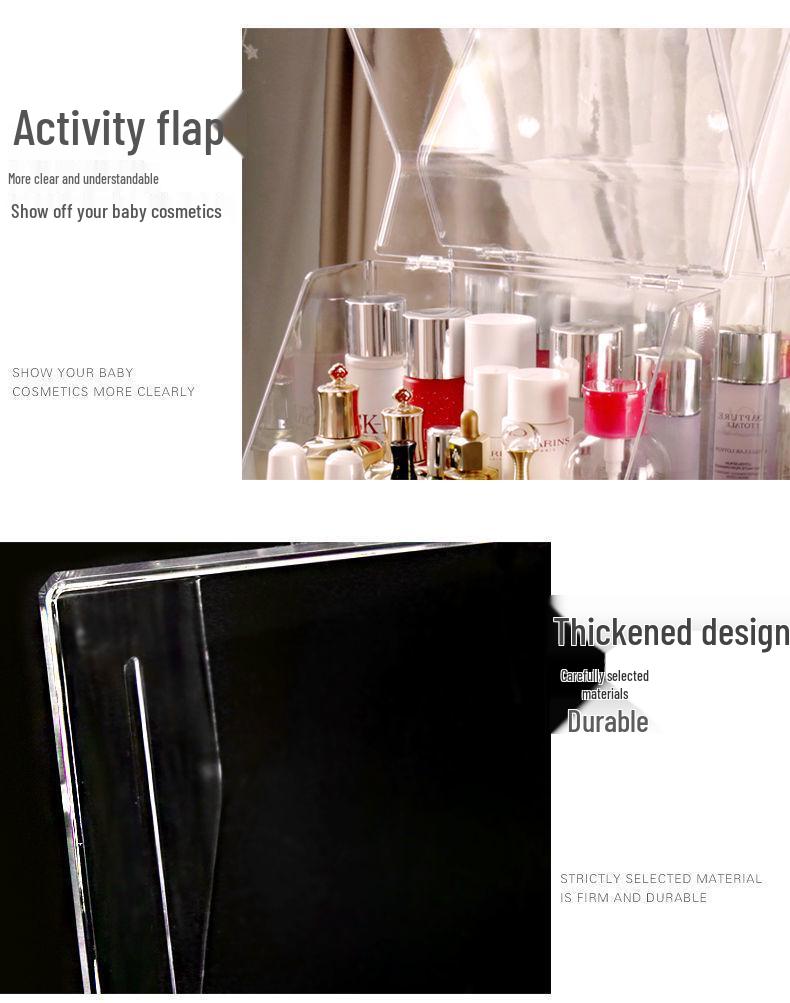 Organizator cosmetic transparent rezistent la praf cu capacitate mare pentru rujuri și produse de îngrijire a pielii