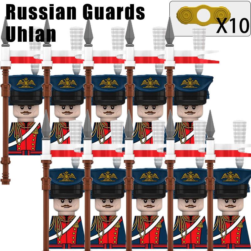 Kids Toys Napoleonic Wars Building Blocks 10pcs/lot Fusilier Lancer Soldiers Mini Action Figures Toys For Kids Christmas Gifts