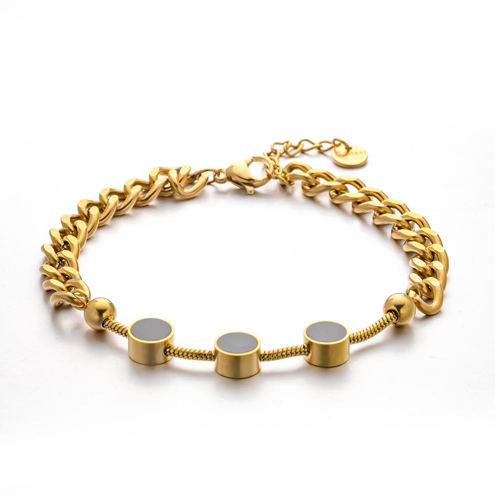 Colorfast Titanium Steel Versatile & Trendy Fashion Bracelet золотой