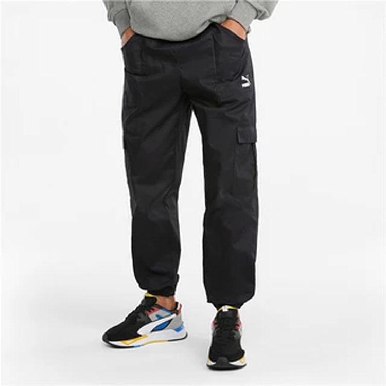 Puma Woven Tapered Cargo Joggers Men Bottoms Black 533101-01