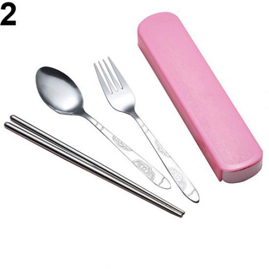 Cutlery Set Stainless Steel Spoon Fork Chopsticks