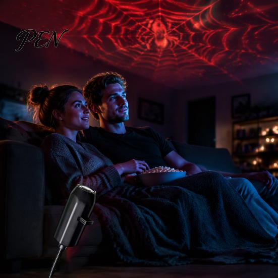 Adjustable Angle Projector Christmas Halloween Projector, 3/6/10 Festive Scenes, 5D Holographic Night Light Family Party Decoration Flexible Gooseneck