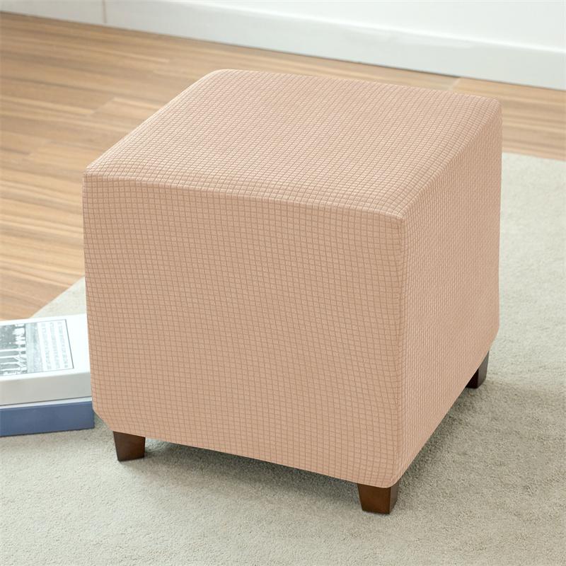 

1PC Stretch Polar Fleece Ottoman Cover Elastic Square Sofa Footrest Cover Bedroom Footstool Slipcover Housse de pouf Home Decor S