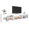 Vidaxl Szafka Pod Tv Z Oświetleniem Led, Biała, 215X36,5X40 Cm