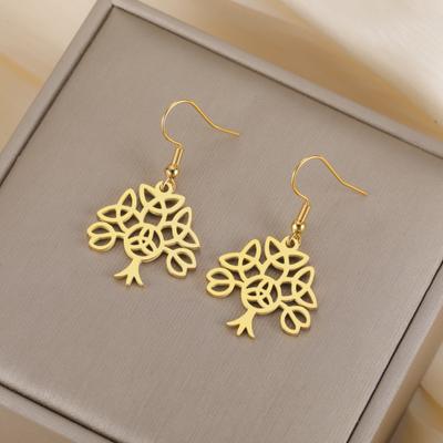 Sipuris Women's Earrings Stainless Steel Trendy Vintage Celtics Knot Tree of Life Amulet Pendant Earring Jewelry Weddings Gifts