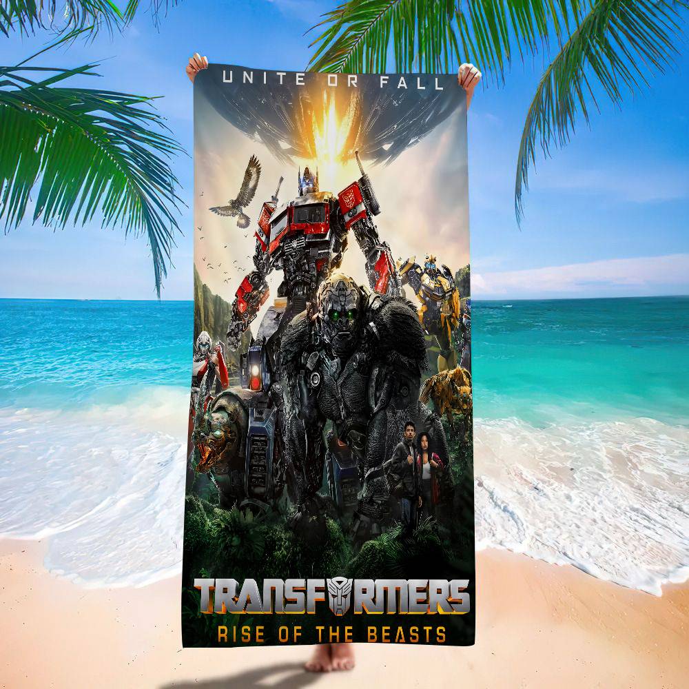 Transformers Rise of the Beasts Series Film Blanket Quick Drying Beach Towels Oversized Printing Super Pool Towel Blanket