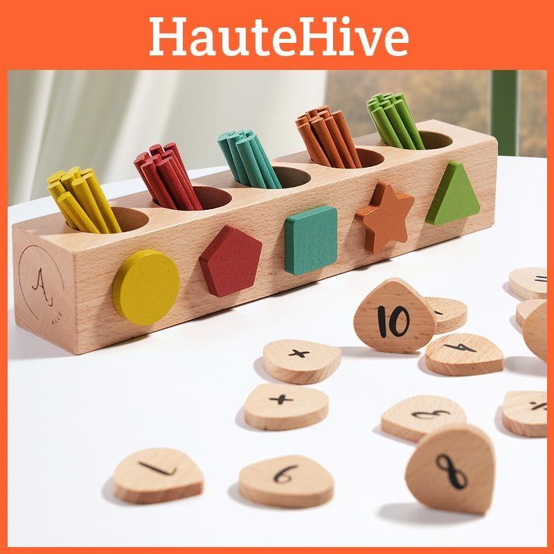 Children Shape Wooden Blocks Box Nontoxic Paint For Infant And Play Preschool