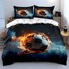 Fiery soccer ball design. Bedding sets Duvet cover sets Duvet covers Pillowcases(1 * Duvet Cover 2 * Pillowcases without duvet insert)