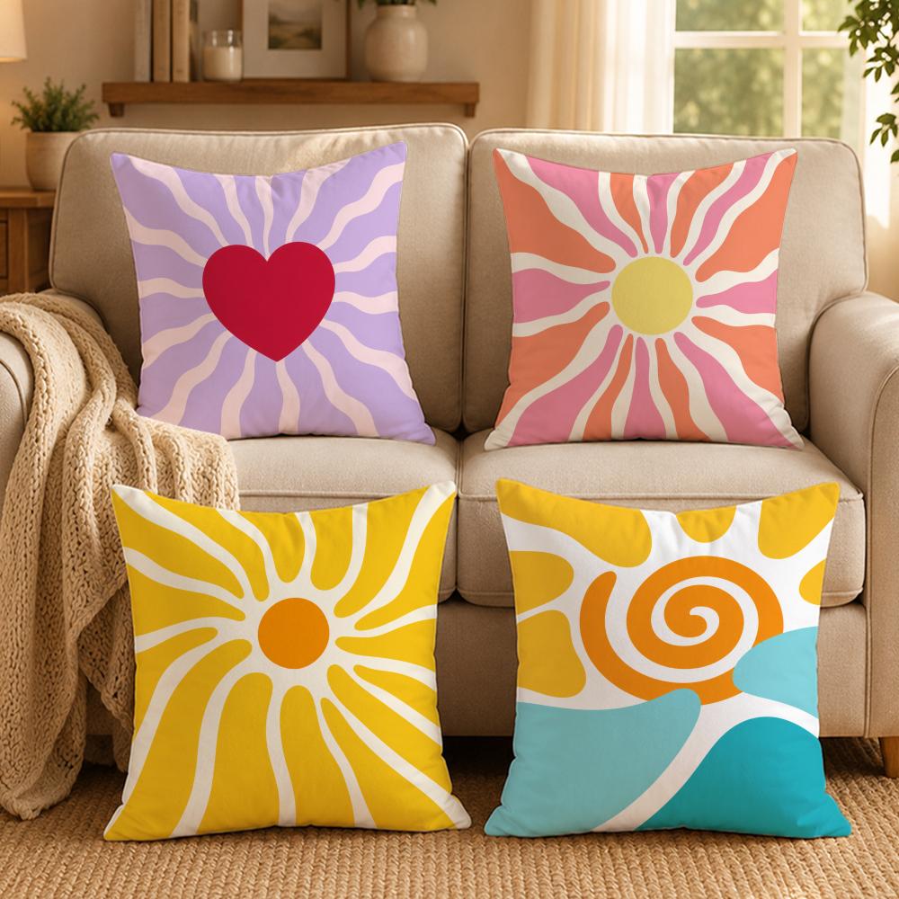 Art Abstract geometric Cushion Cover Double-Sided Printed Pillow Cover Hypoallergenic Dust-Mite Proof