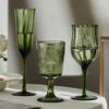Champagne Flute Barware Stemware Vintage Glass Drinkware Green Stemware Vintage Green Glassware Green Goblet Wine Glass