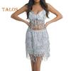 Frauen Sexy Funkelnden Pailletten Fransen Halter Top Ärmellose Bauchtanz Nachtclub Leistung Bh Glänzende Bronzing Weste