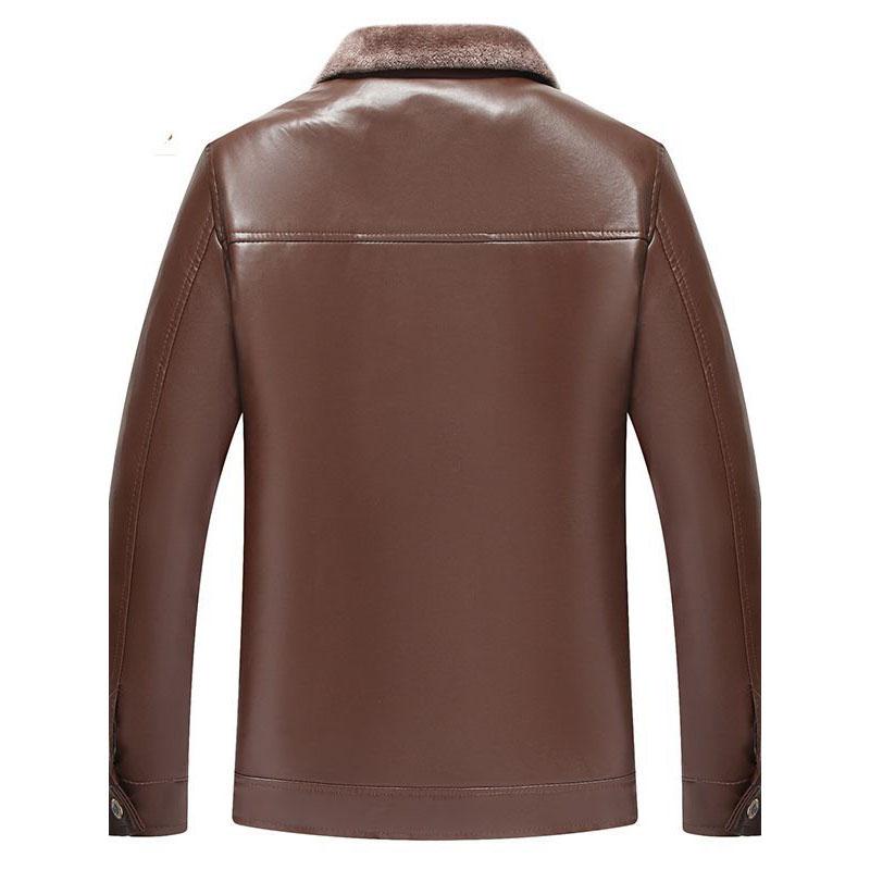 Lederjacke Herren Winter Fleece Warm Motorradmäntel Herrenmode Bikerjacken Slim Übermantel Dicke Pelzjacken