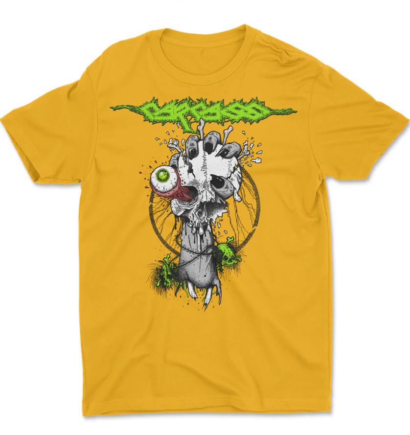 Vtg Carcass Band Tour Concert Heavy Cotton Yellow Full Size Shirt AG327 S разноцветный