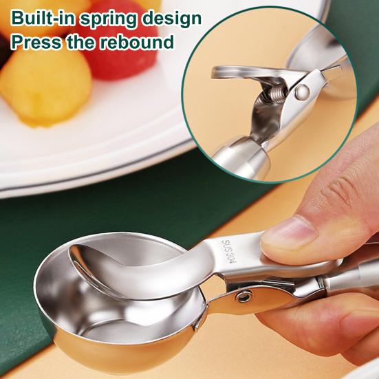 Pohodlná rukojeť Naběračka na zmrzlinu se zařízením na vybírání kuliček Otvor pro zavěšení Multifunkční Nerezová lžíce na těsto na sušenky Nástroj na dezerty