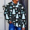Men's Neck Knit Sweater with Christmas Print for Fall Winter Holiday