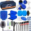 31Pcs Car Detailing Brush Set, Car Detailing Kit, 008Blue 31pcs