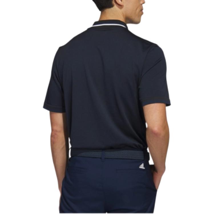 Adidas Striped Detail Golf Polo Shirt Men Tops Navy-Blue IA6400