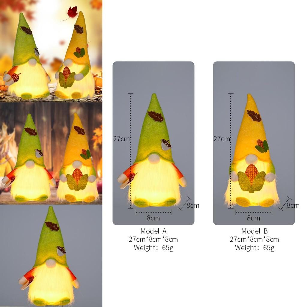 Harvest Cute Festival Corn Doll With Colorful Hats And Lights Perfect For Fall Decorations Holiday