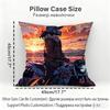 Female motorcyclist Cushion Household Decoration Linen Sofa Cushion Cover: Skin-Friendly & Breathable with Invisible Zipper