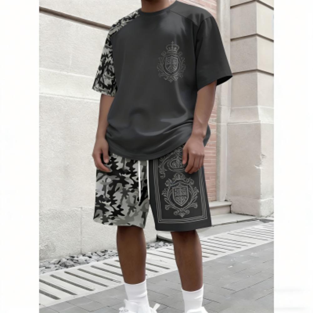 Summer Fashion European Style Letter Printed Kids T-shirt and Shorts 2 Piece Set Summer Casual Outdoor Boys and Girls Outfit Kids Set