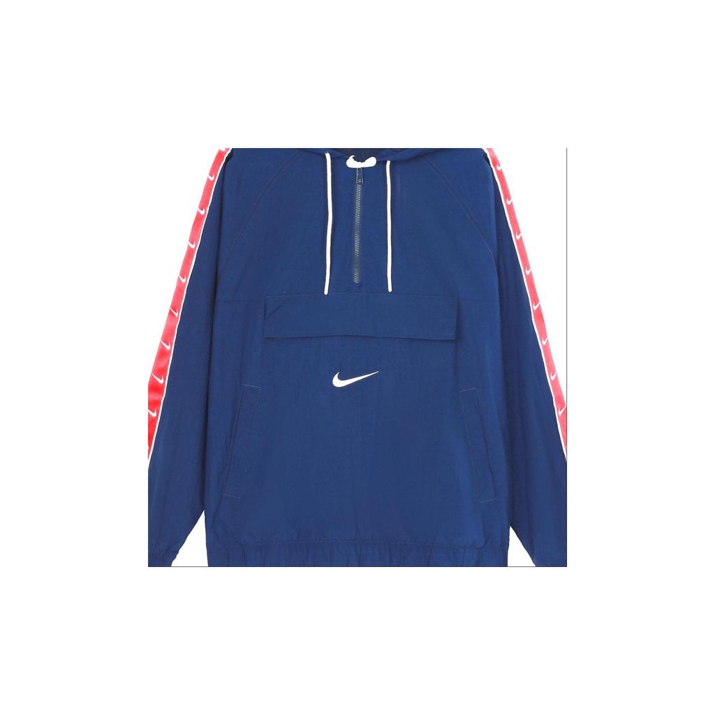 Nike Chaqueta con Capucha y Media Cremallera Big Swoosh para Hombre Ropa Exterior Azul Rojo CV9168-451