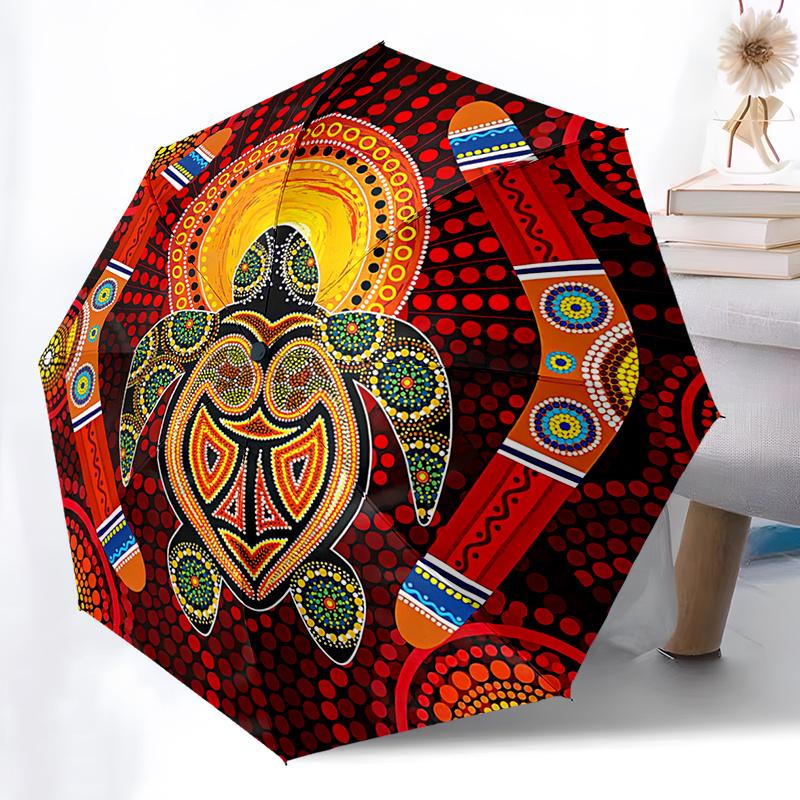 

1pc Stylish Sea Turtle Design Folding Umbrella - Compact 8-Rib Automatic Open Umbrella for Outdoor Travel & Everyday Use, Perf (as the picture,Iron&8K)