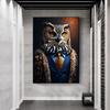 Mode Business Anzug Tiere Eule Affe Elefant Porträt Leinwand Malerei Poster Druck Wand Kunst Für Wohnzimmer Wohnkultur