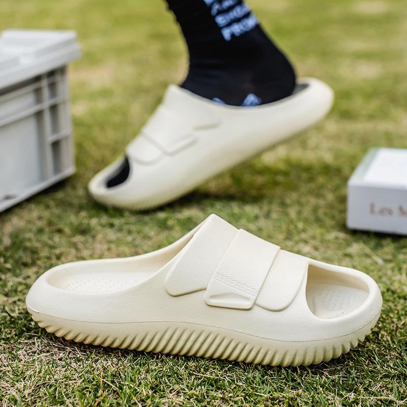 EVA step on shit slippers men's summer 2025 new deodorant thick bottom non-slip bathroom indoor home slippers one-word drag