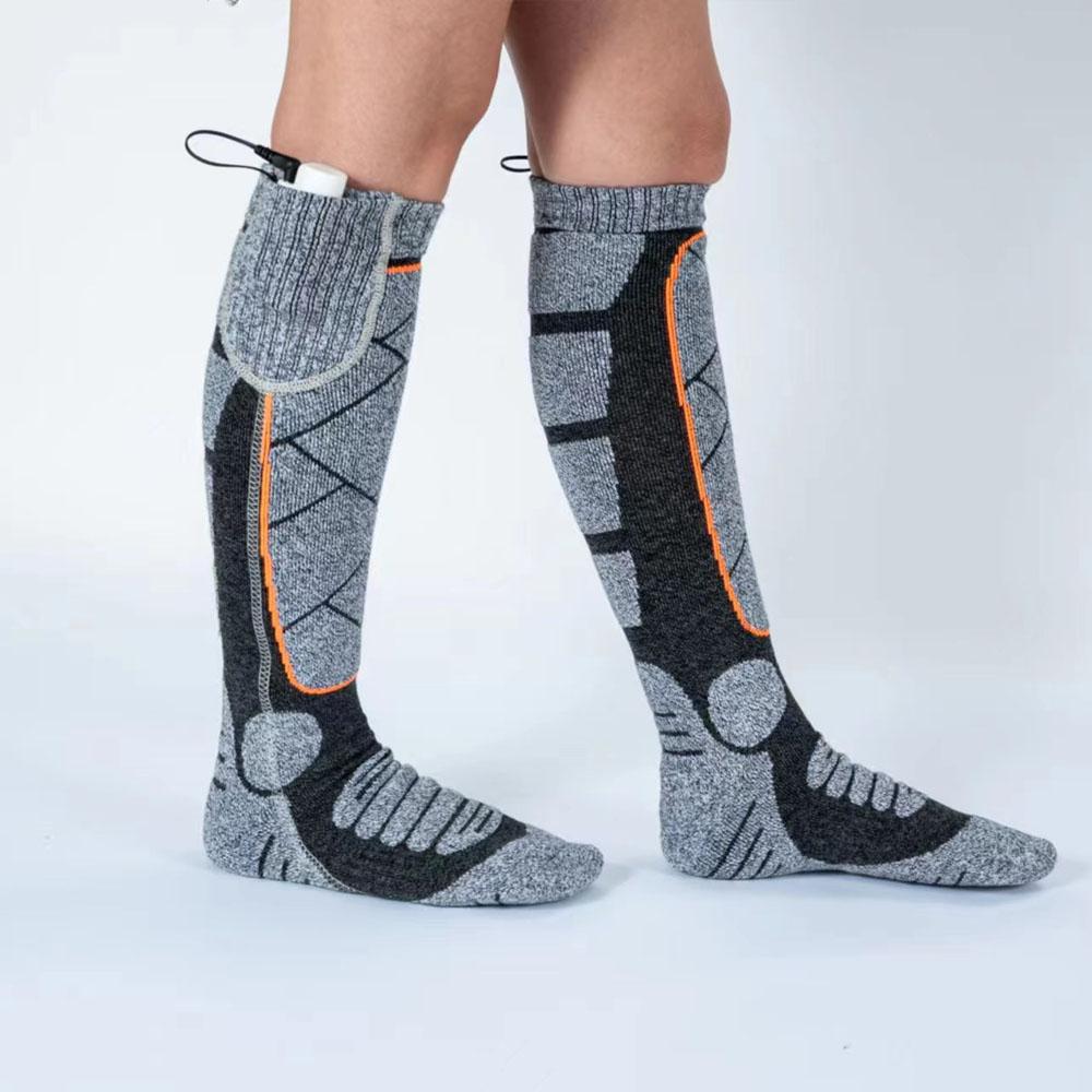 USB Rechargeable Electric Heated Socks 3 Heating Modes Winter Socks Outdoor Skiing Foot Warmer Heating Socks for Men/Women Socks No Battery