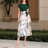 Sommer Neues Pflanzen- und Blumen-Patchwork Schlankheitskleid für Damen