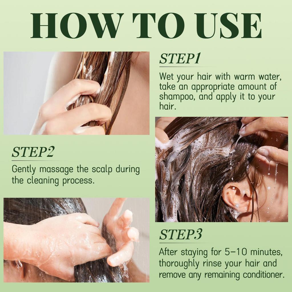 Rosemary Shampoo-Deeply Clean and Moisturize Hair Dirt & Oil-Improves Hair Texture-Prevents Breakage & Split Ends,300ml