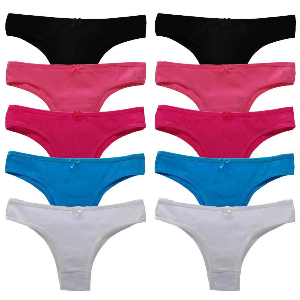 Panties for Woman Cotton Sexy Underwear Ladies Bikini Girls Briefs Soft Knickers Low Waist Intimates Lingerie  10Pcs/set