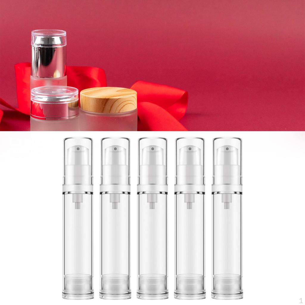 5 Pack Clear Pump Dispensers for Liquids, Refillable Containers Hair Oil And Lotion
