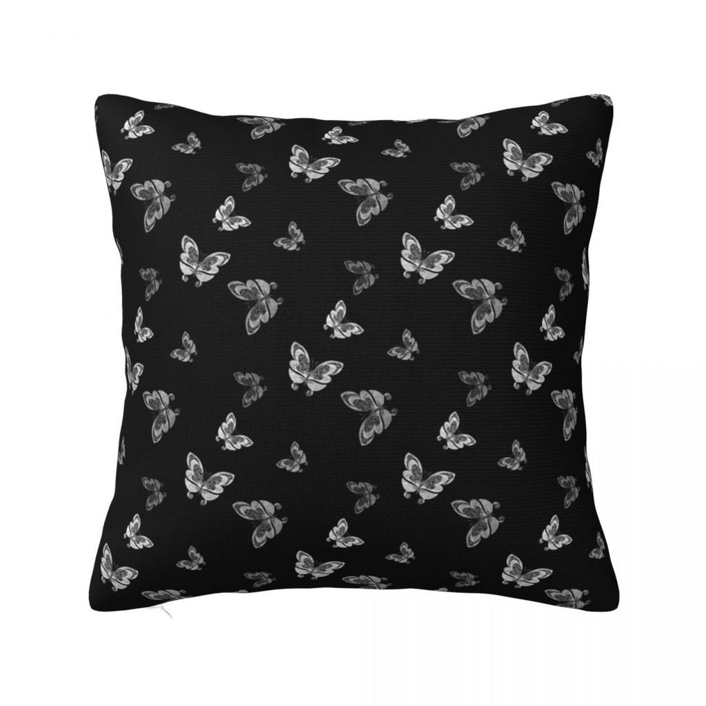 Blue And White Butterflies Square Pillowcase Cushion Cover Pillow Case Throw Pillow Cover for Home Bedroom Car