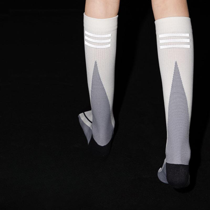 Sports, Pressure Leg Socks, Night Cycling Socks, Reflective Running Socks, Breathable Sweat Absorbing, Mountaineering Socks, Hiking Long Socks, Women