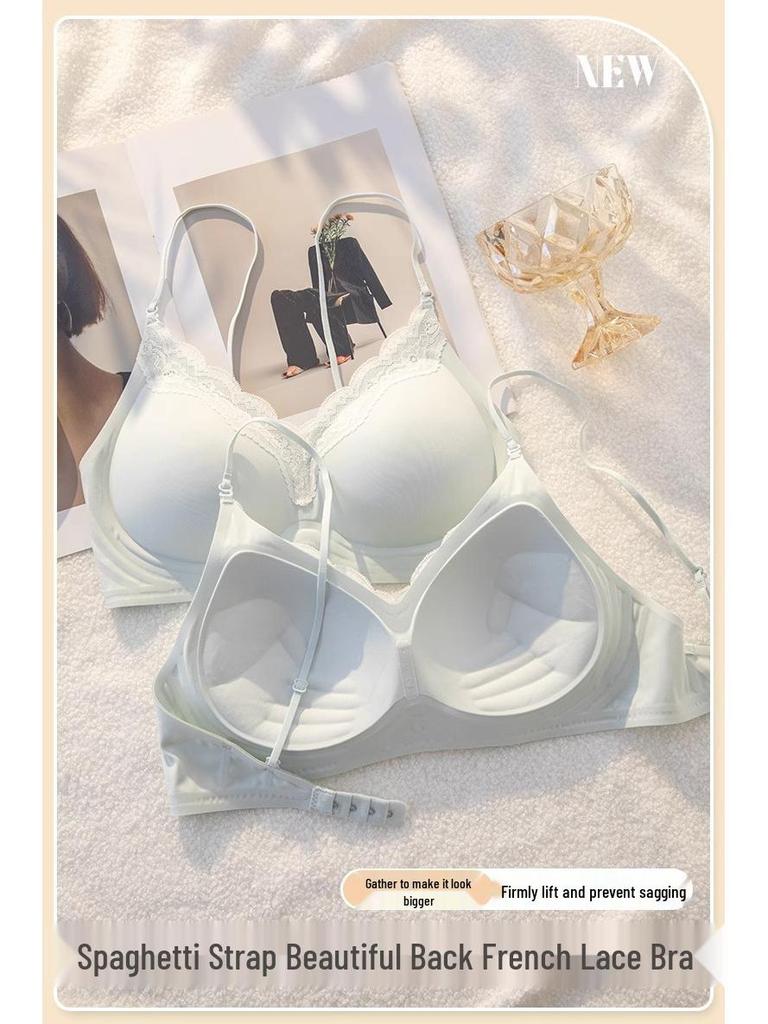 Reggiseno Push-Up Senza Cuciture da Donna - Supporto Invisibile, Scollo a Incrocio sul Collo, Spalline Sottili, Senza Ferretto, Aumento del Seno Piccolo