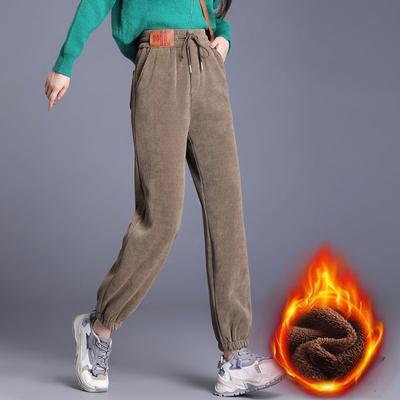 Frauen 2023 Herbst/Winter Neue Plüsch und Verdickte Mode Lässig Warme Baumwolle Hosen