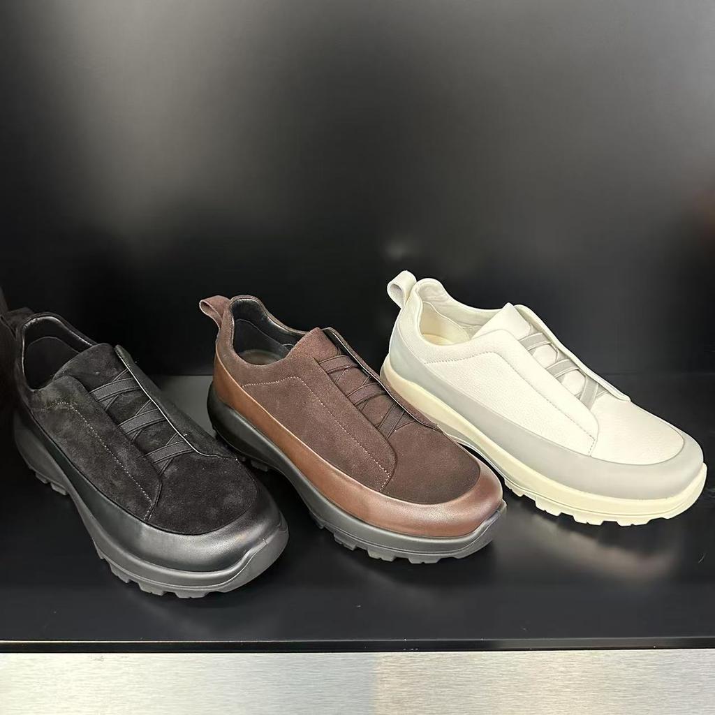 One-Pedal Lazy Shoes Men'S Shoes New Platform Leisure Sports Jogging Shoes Trendy Fashion White Shoes
