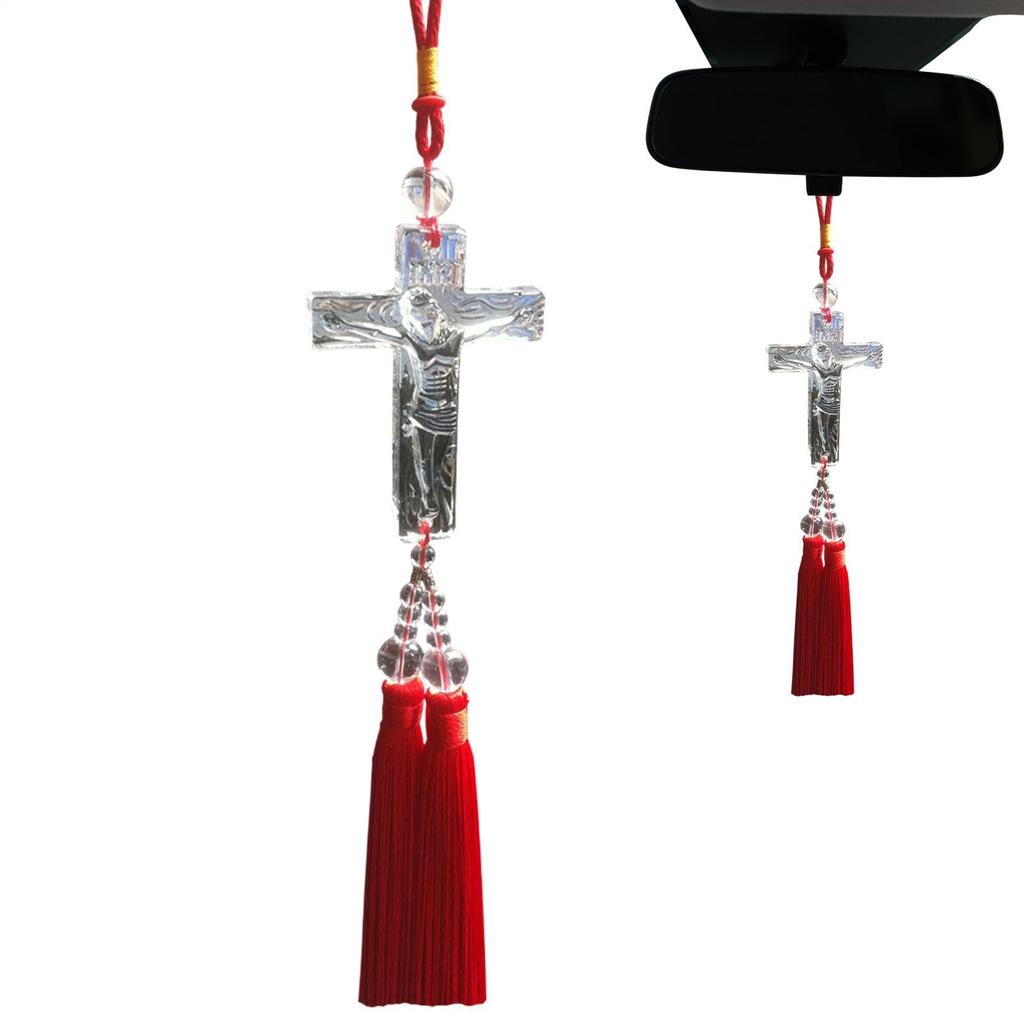 Car Back View Tassel Pendant, Car Glass Pendant with Tassel | Creative Ornament Car