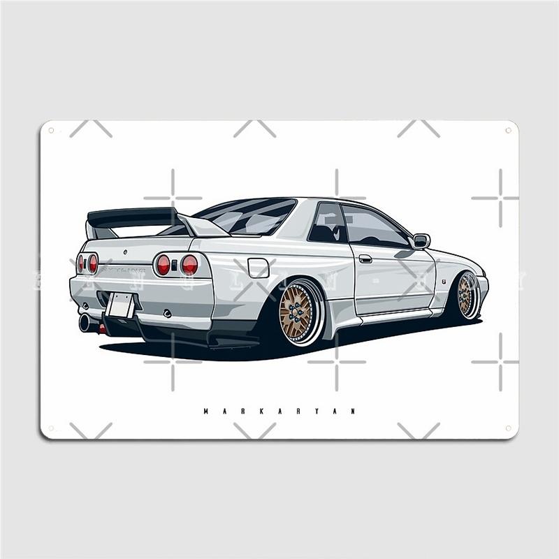 Monster. Skyline R32 Gtr Poster Metal Plaque Cinema Kitchen Kitchen Designing Mural Painting Tin Sign Posters 20x30cm