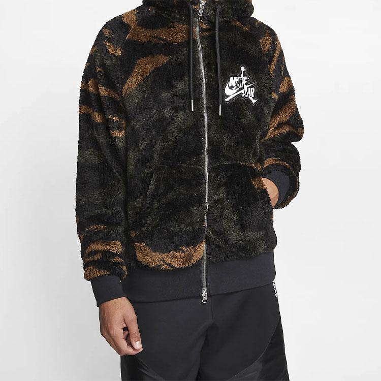 Jordan Wings Fleece Zip Hoodie Men Outerwear Black CD4830-237