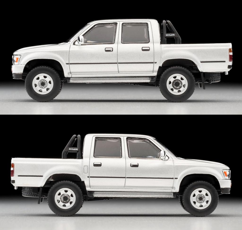 TOMYTEC Tomica Limited Vintage Neo LV-N256c Toyota Hilux 4WD Pickup Double Cab SSR Silver 1991 Model (Assembled) 333197