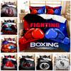 Black Red Boxing Gloves Duvet Cover for Kids, Teens, Boys, Men & Adults.  Ideal for Boxing - Game Enthusiasts