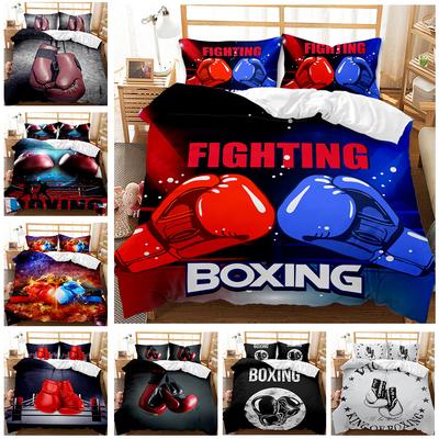 Capa de Edredom Luvas de Boxe Preto Vermelho para Crianças, Adolescentes, Meninos, Homens e Adultos.  Ideal para boxe - entusiastas de jogos